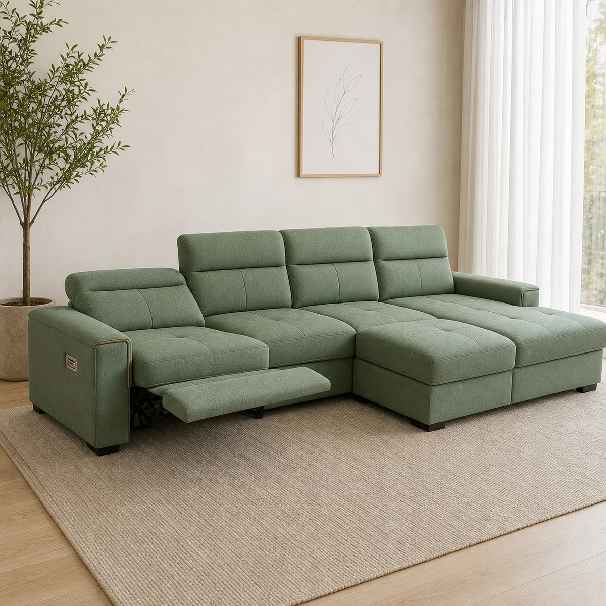 Sundial Recliner complete configuration in an editorial living room