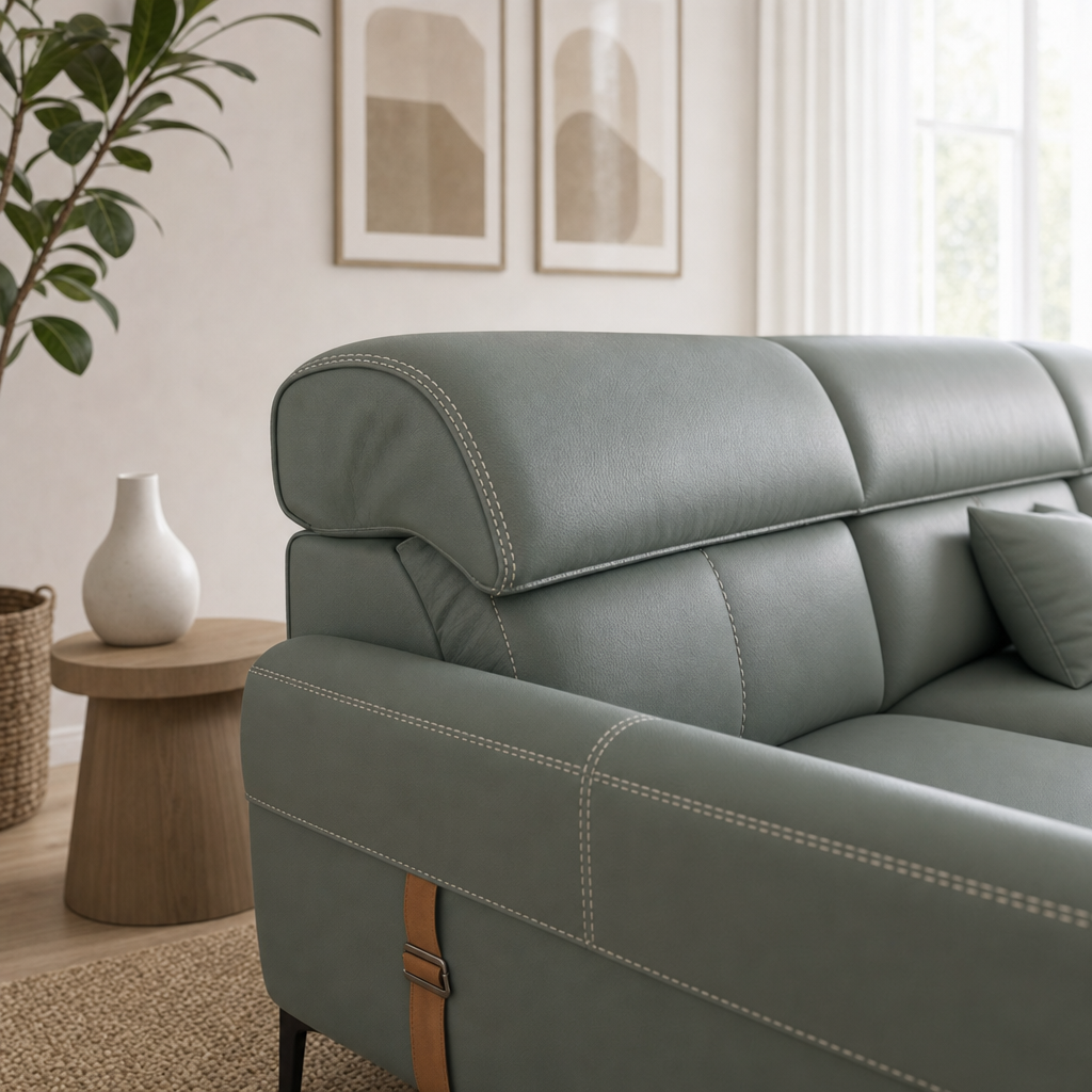 Close-up of the Tango - L shape sectional sofa's upholstery and details