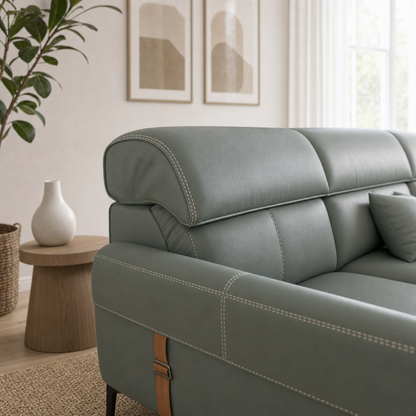 Close-up of the Tango - L shape sectional sofa's upholstery and details