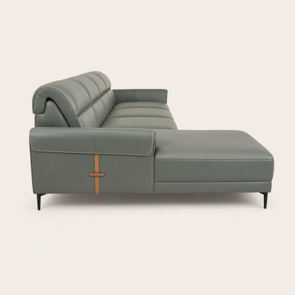 Tango - L shape sectional sofa, chaise-end profile studio view