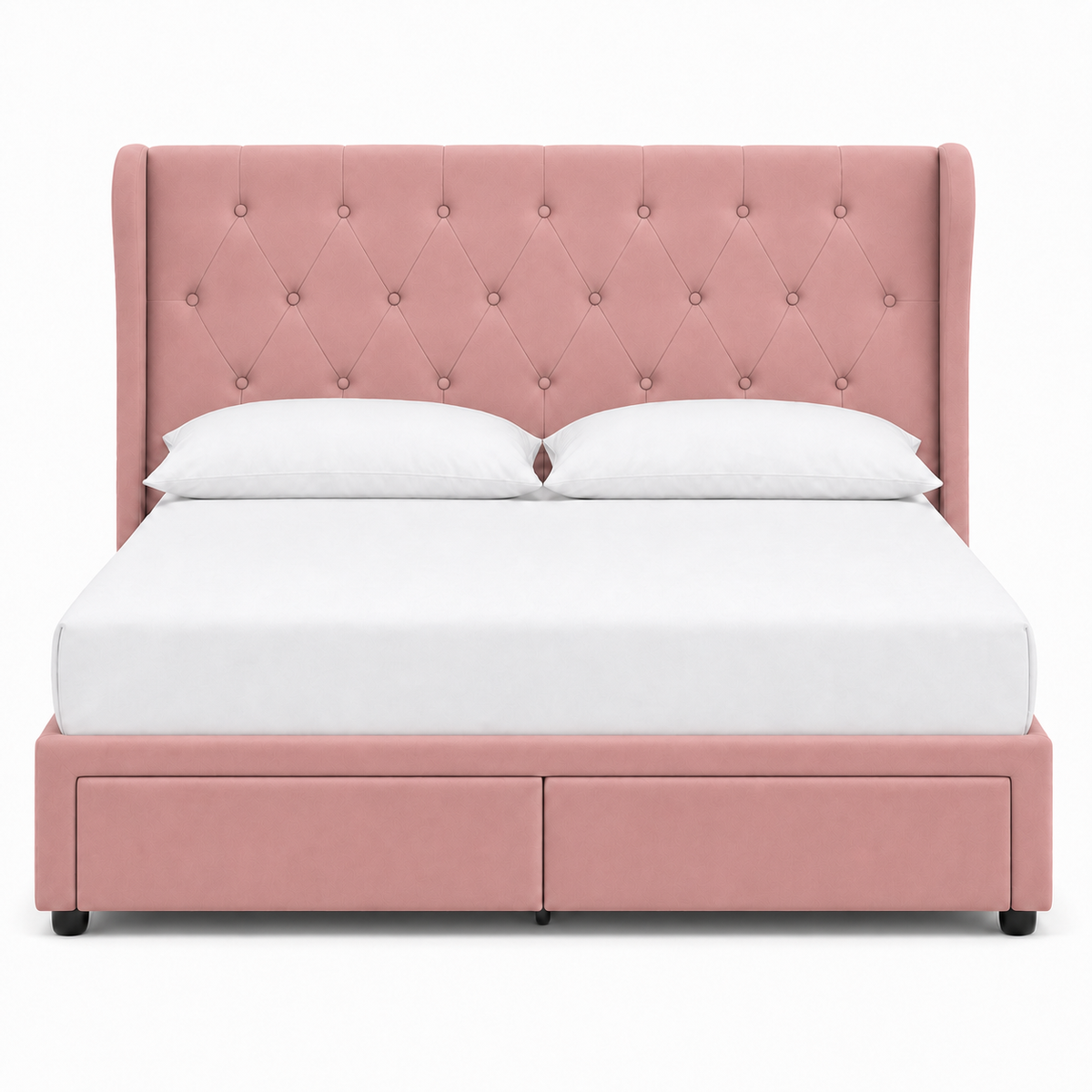 Tara - Bed Pink plain white background view