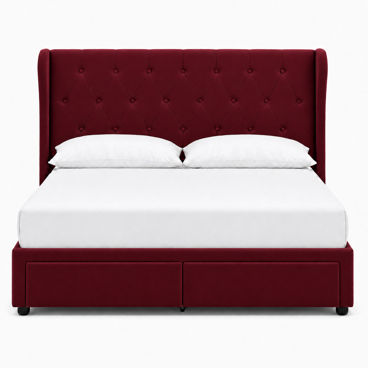 Tara - Bed Red plain white background view