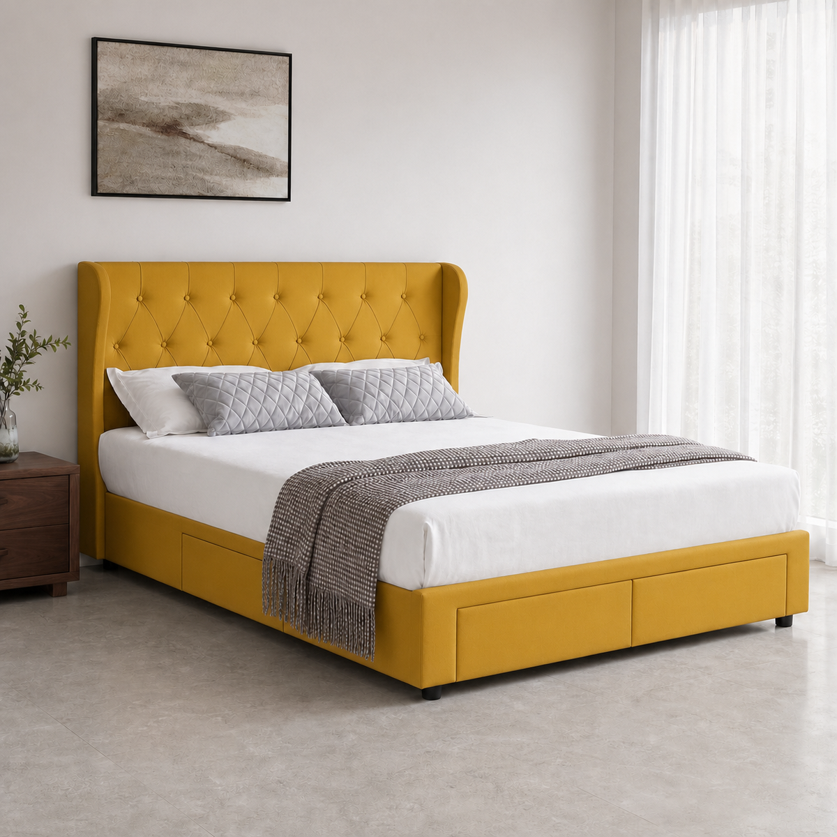 Tara - Bed Yellow lifestyle view