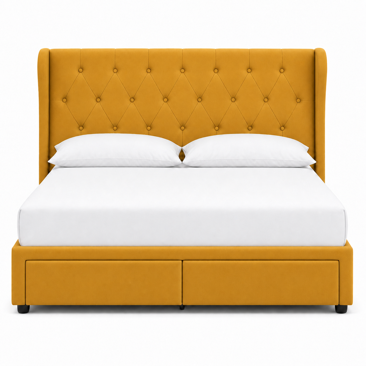 Tara - Bed Yellow plain white background view