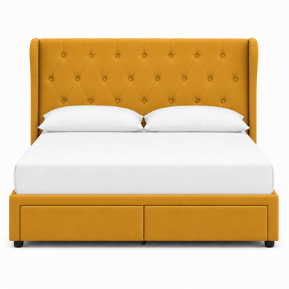 Tara - Bed Yellow plain white background view