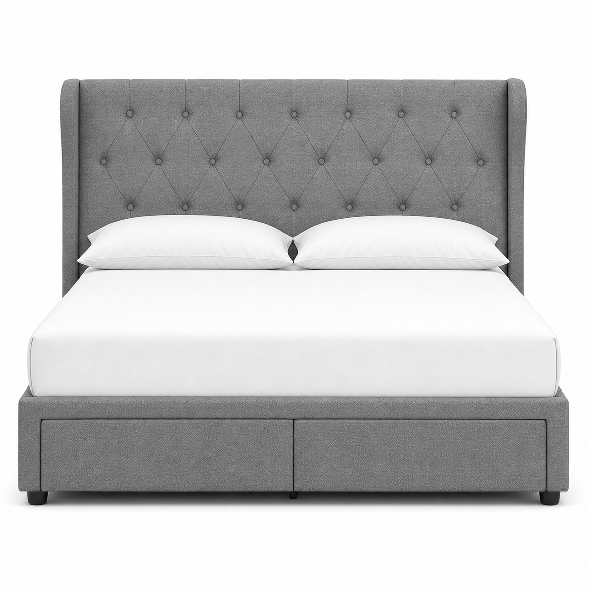 Tara - Bed, complete front three-quarter studio bed view