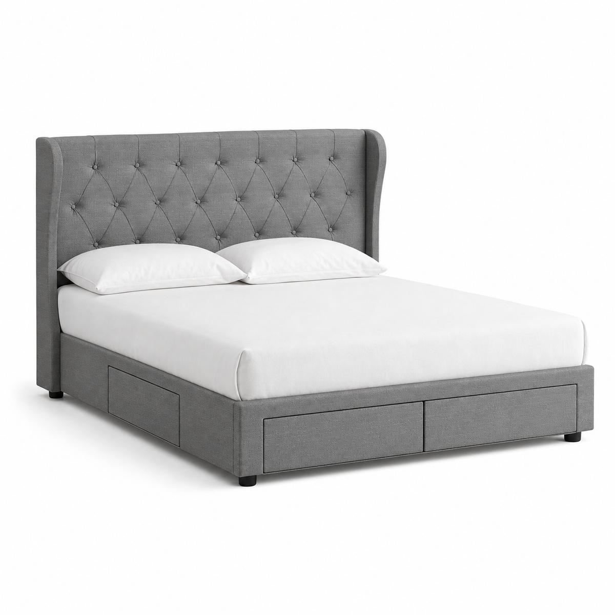 Tara - Bed, complete long-side studio bed view
