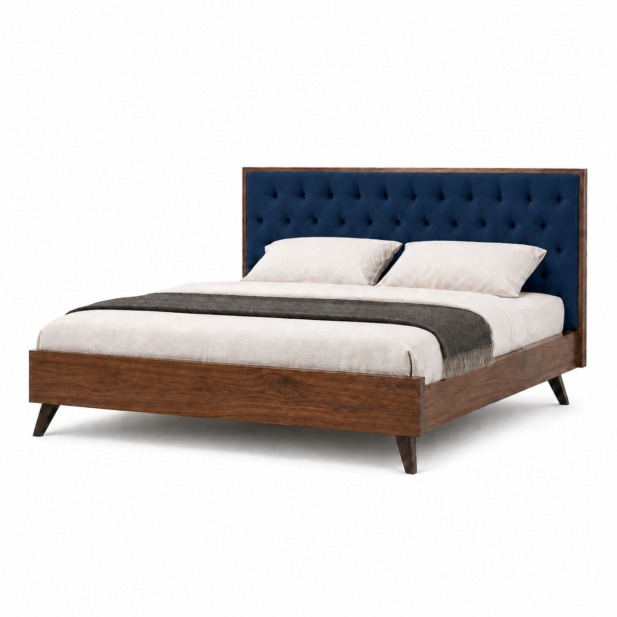 Tash - Bed Blue plain white background view