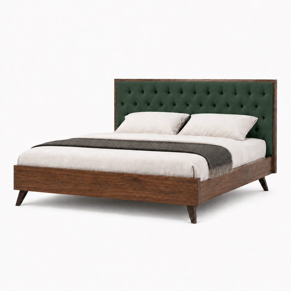 Tash - Bed Green plain white background view