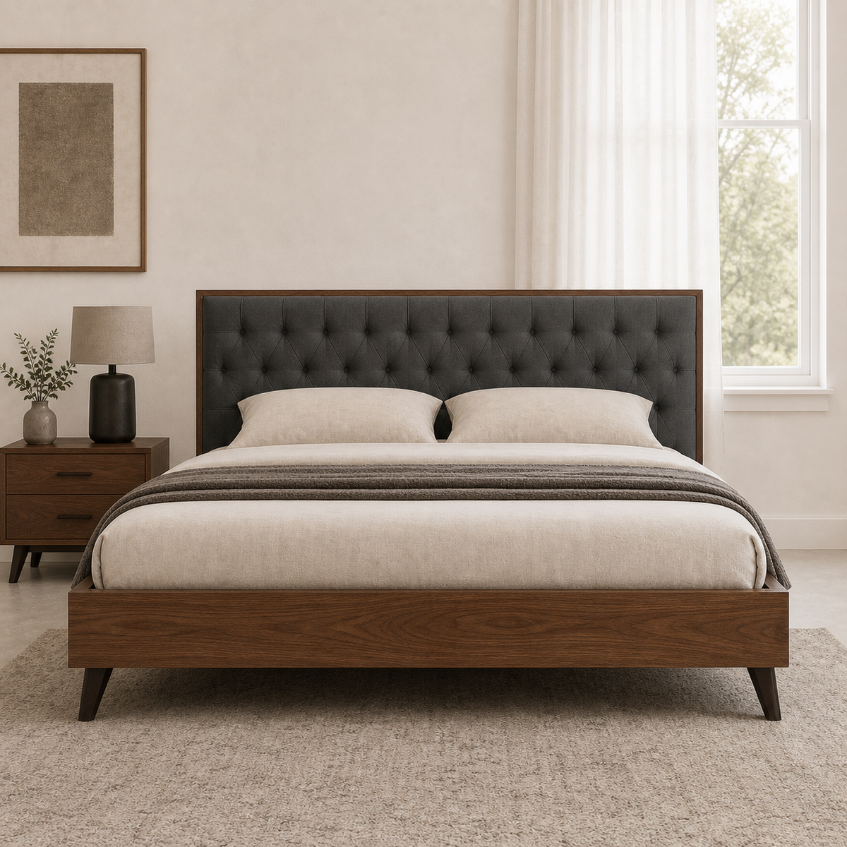 Tash - Bed, complete straight-on bed view
