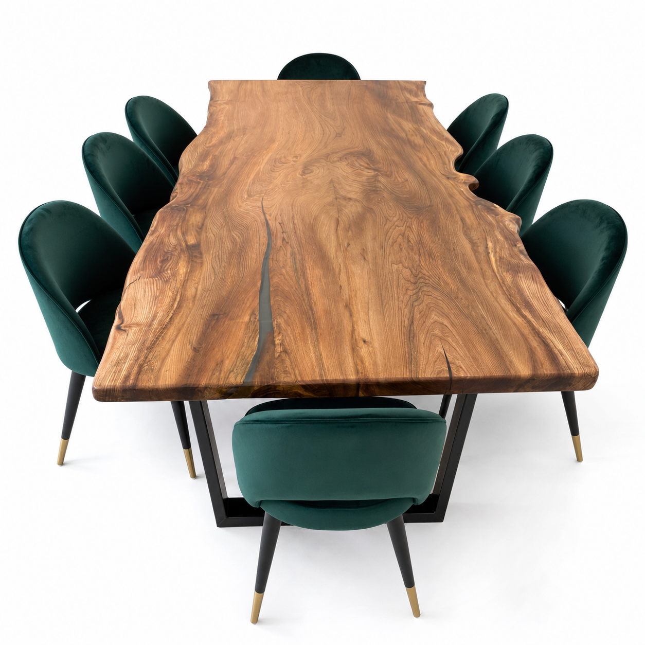 Teal - Wooden Top Dining Table, table-only or source-conservative construction studio view