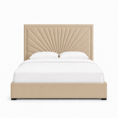 Tenor - Bed Beige plain white background view