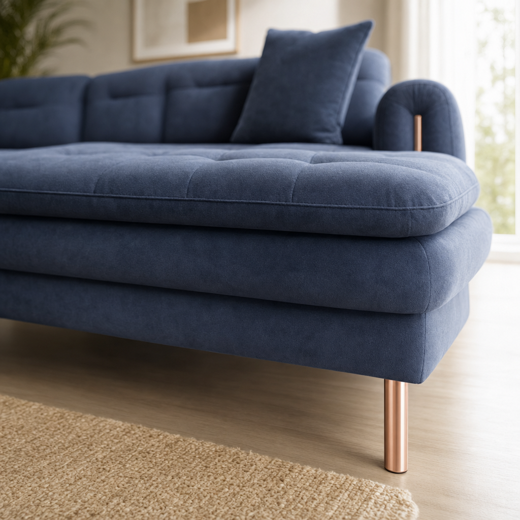 Close-up of the Terra - L shape sectional sofa's upholstery and details