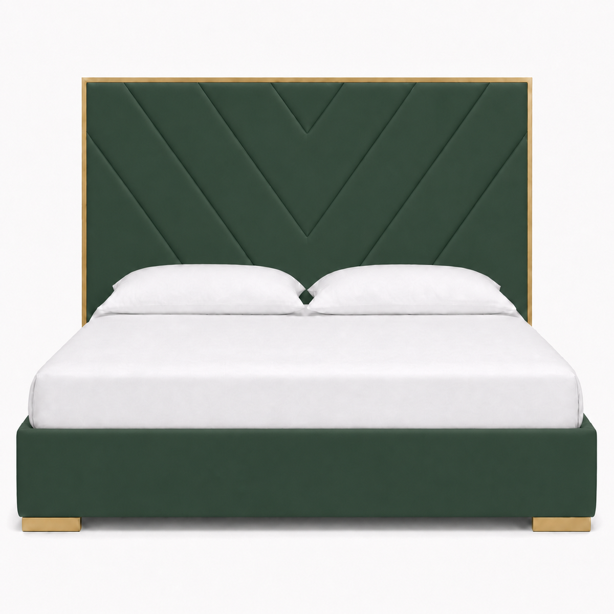 Tess - Bed Green plain white background view