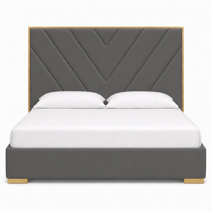 Tess - Bed Grey plain white background view