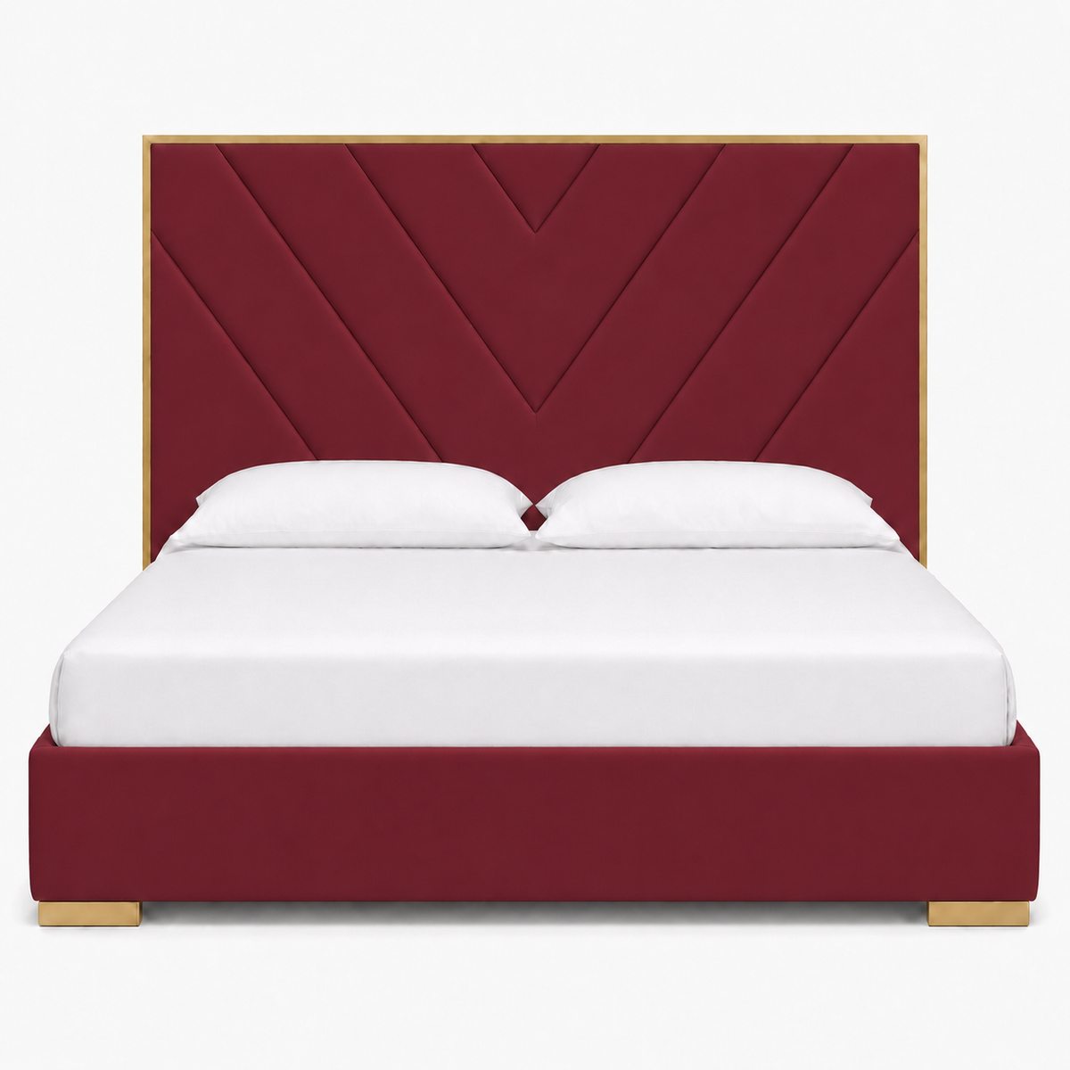 Tess - Bed Red plain white background view