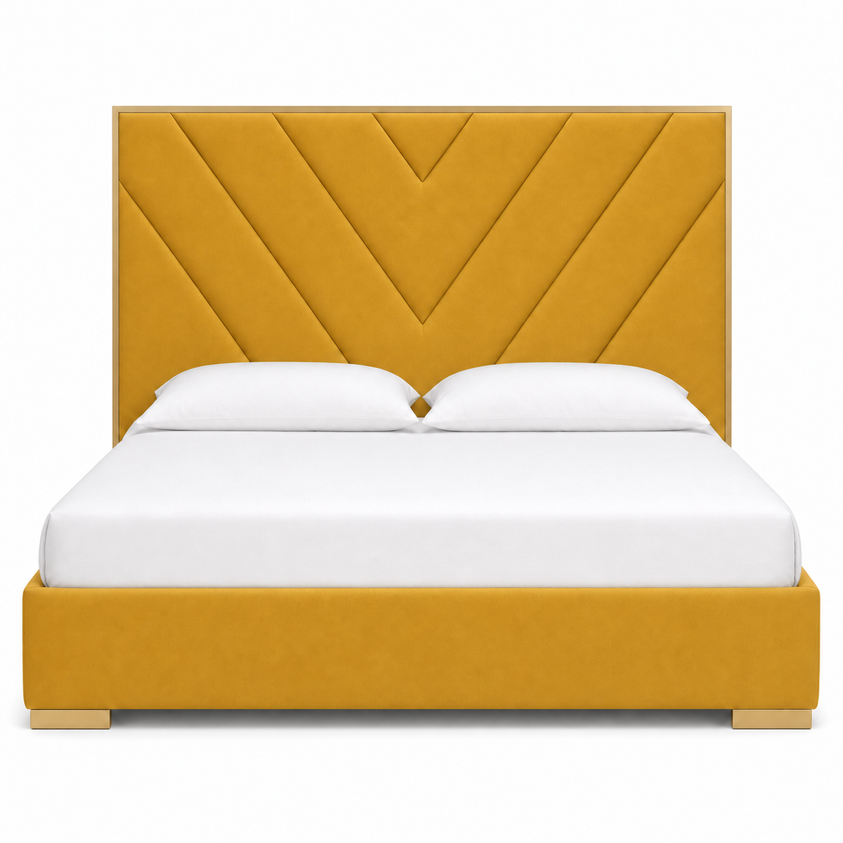 Tess - Bed Yellow plain white background view