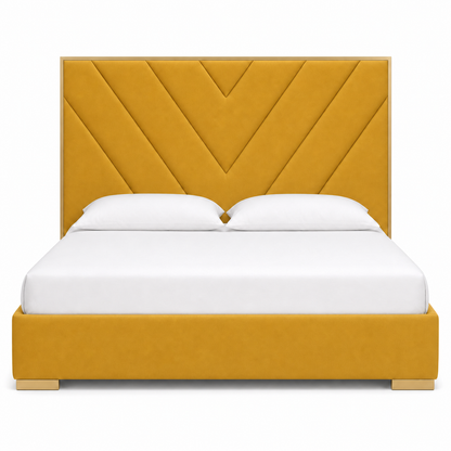 Tess - Bed Yellow plain white background view