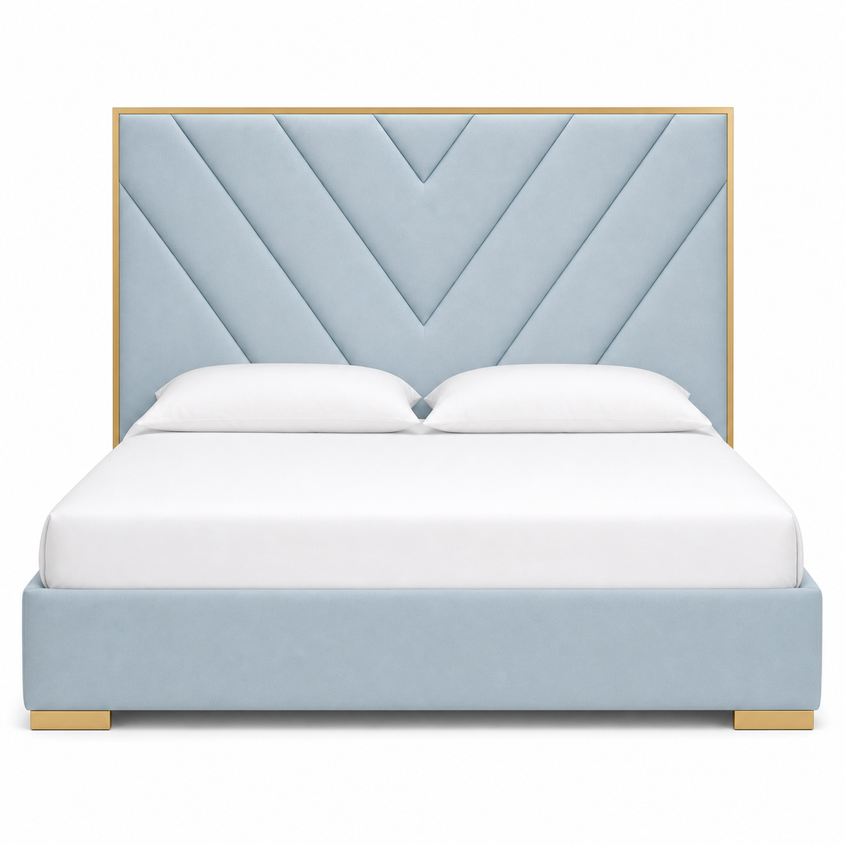 Tess - Bed, complete front three-quarter studio bed view