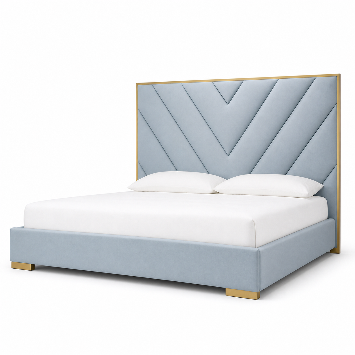 Tess - Bed, complete long-side studio bed view