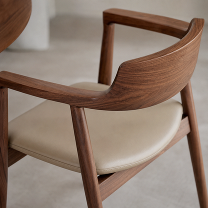 Thane - Wooden Top Dining Table, close chair, seating, or base construction detail