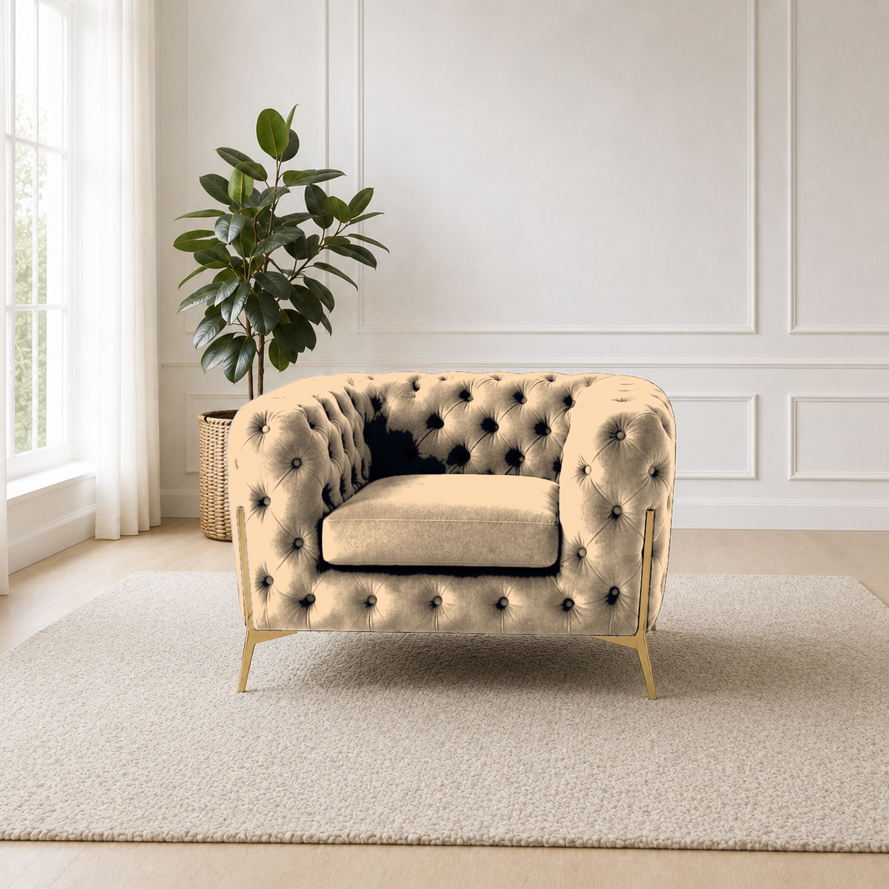 Thrive 3+2+1 Sofa Set, 1 seater, beige, room view