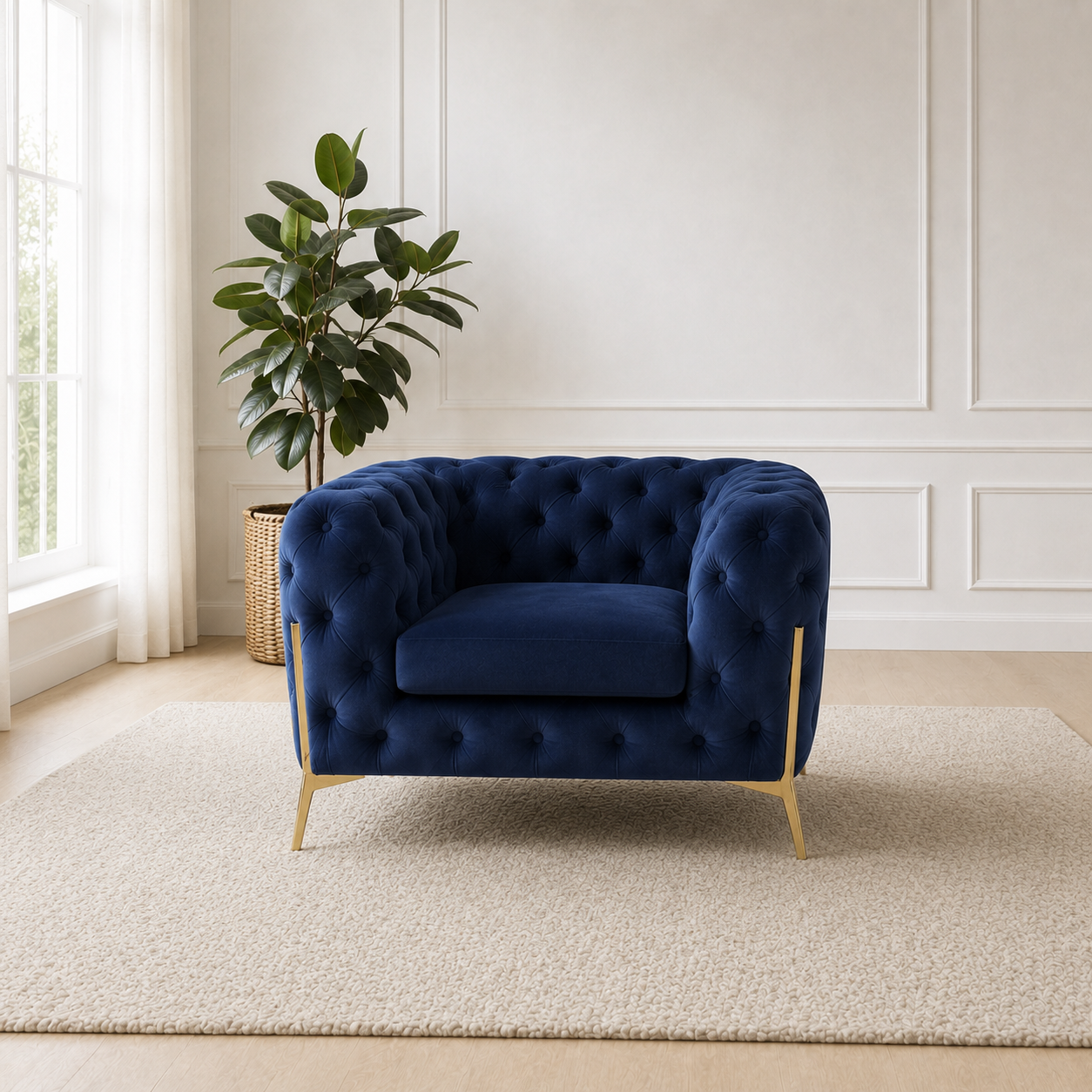 Thrive 3+2+1 Sofa Set, 1 seater, blue, room view