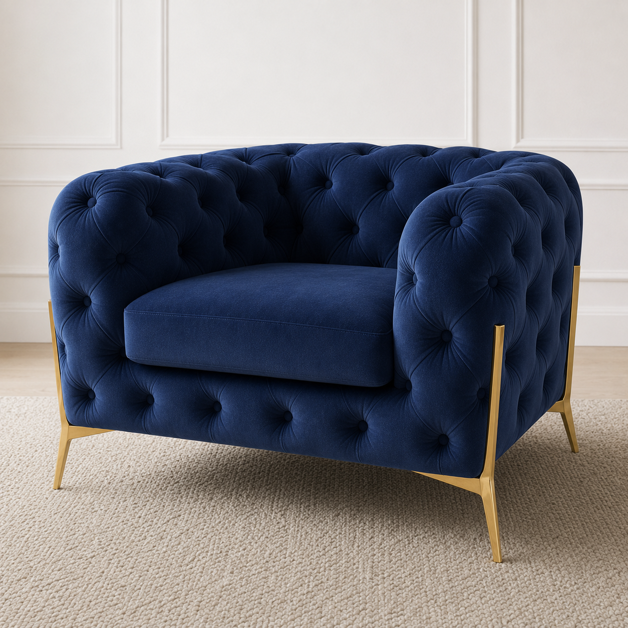 Thrive 3+2+1 Sofa Set, 1 seater, blue, detail view