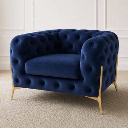 Thrive 3+2+1 Sofa Set, 1 seater, blue, detail view