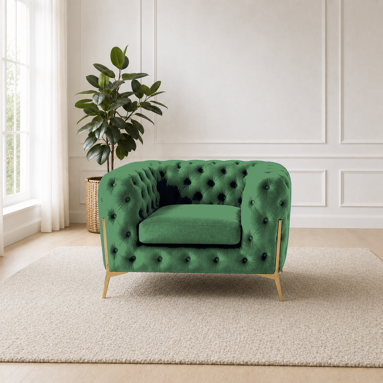 Thrive 3+2+1 Sofa Set, 1 seater, green, room view