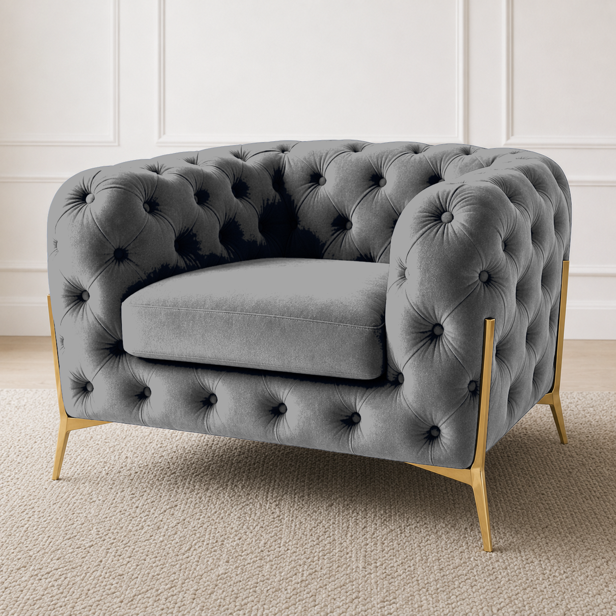 Thrive 3+2+1 Sofa Set, 1 seater, grey, detail view