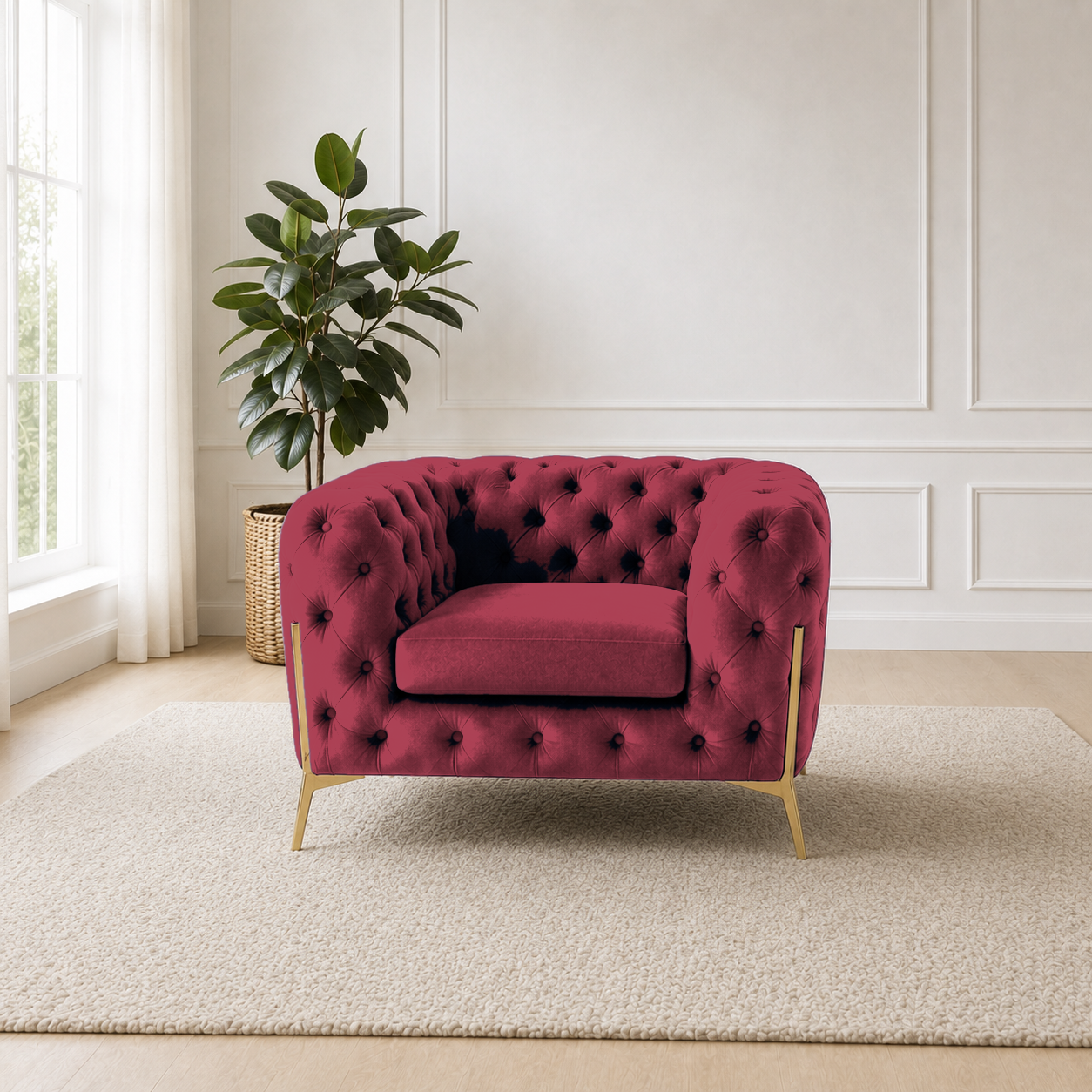 Thrive 3+2+1 Sofa Set, 1 seater, red, room view
