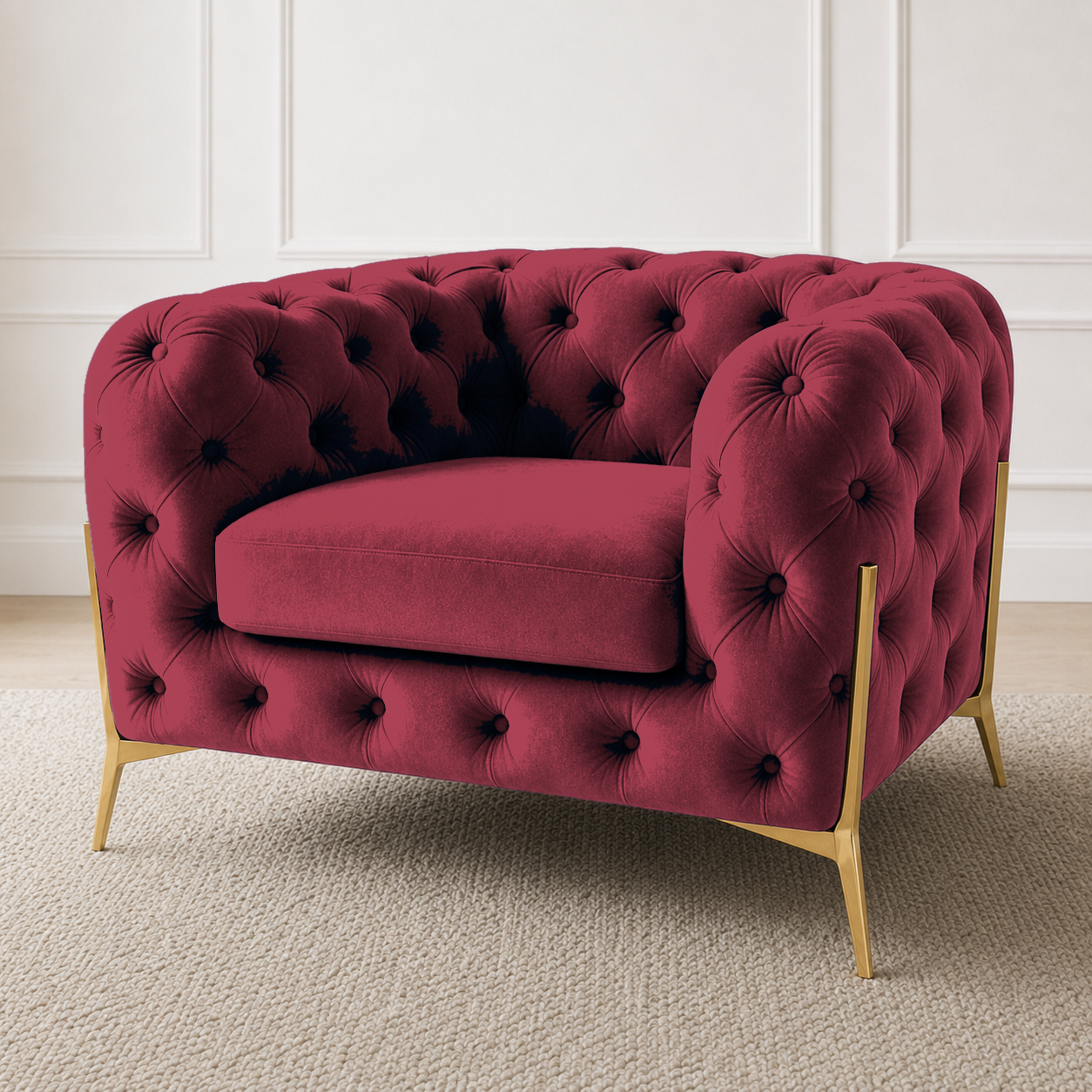 Thrive 3+2+1 Sofa Set, 1 seater, red, detail view
