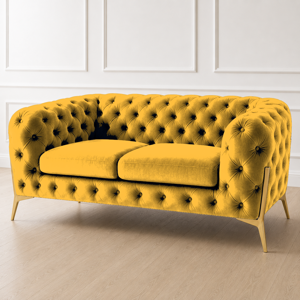 Thrive 3+2+1 Sofa Set, 2 seater, yellow, detail view