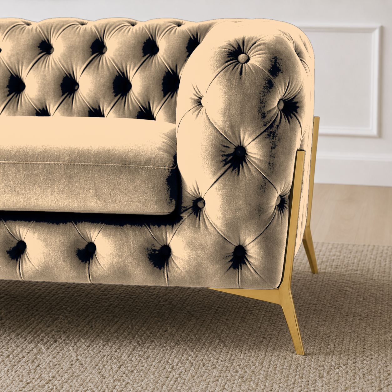 Thrive 3+2+1 Sofa Set, 3 seater, beige, detail view