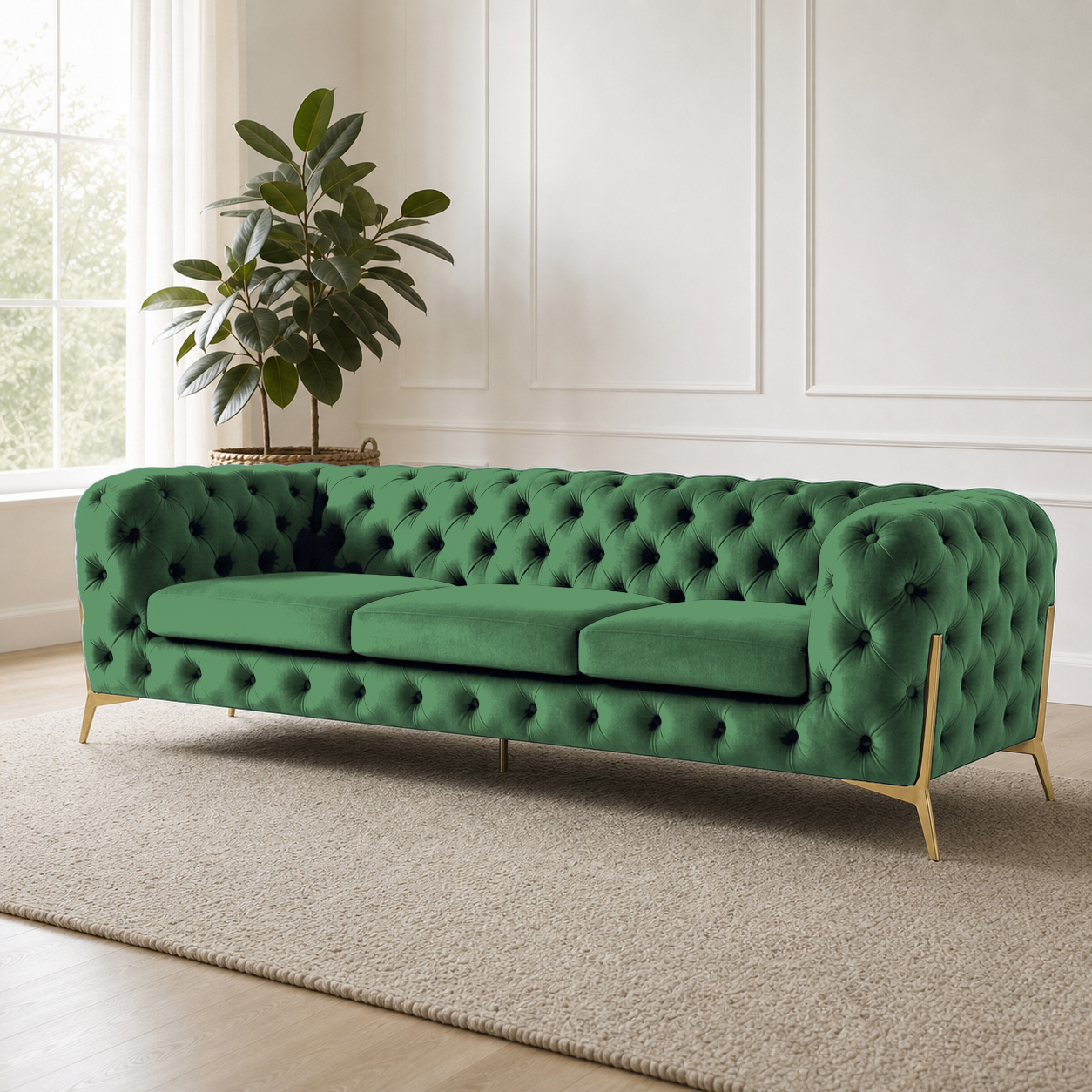 Thrive 3+2+1 Sofa Set, 3 seater, green, room view