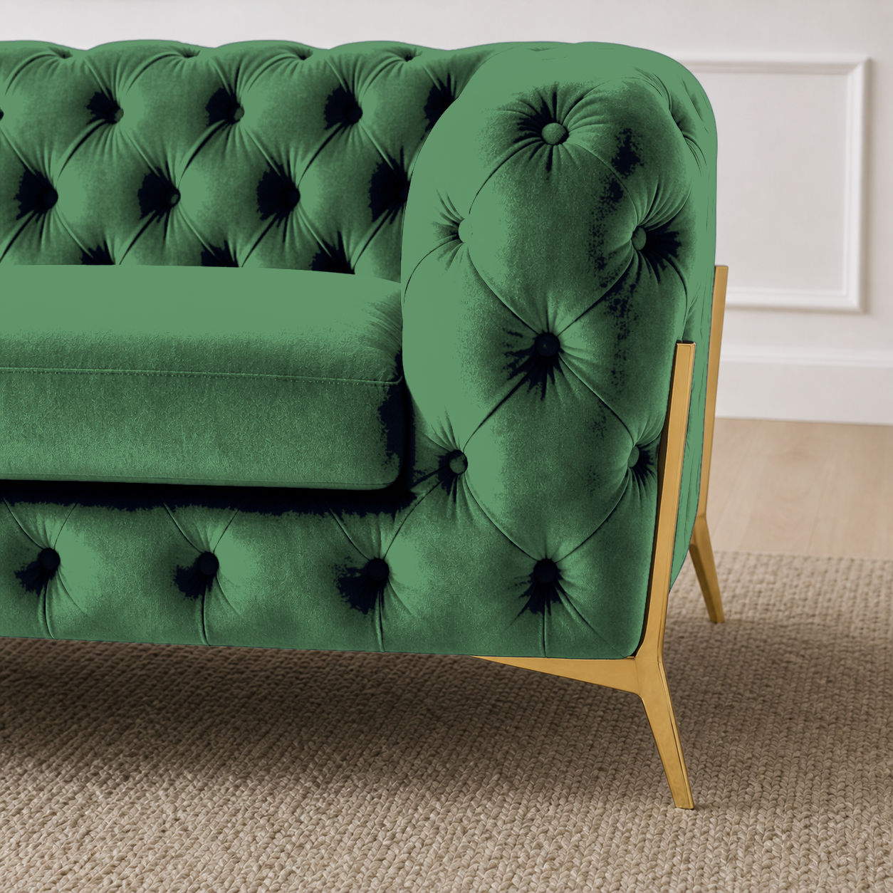 Thrive 3+2+1 Sofa Set, 3 seater, green, detail view