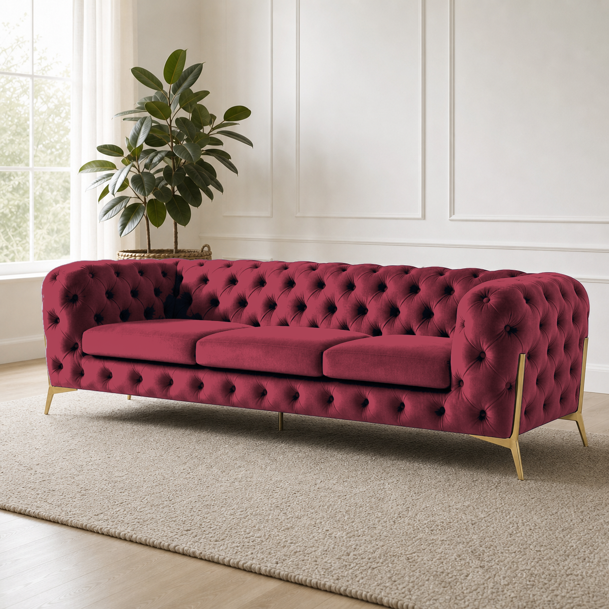 Thrive 3+2+1 Sofa Set, 3 seater, red, room view