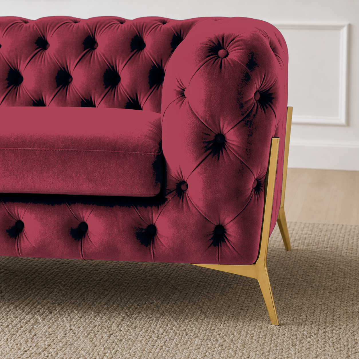 Thrive 3+2+1 Sofa Set, 3 seater, red, detail view