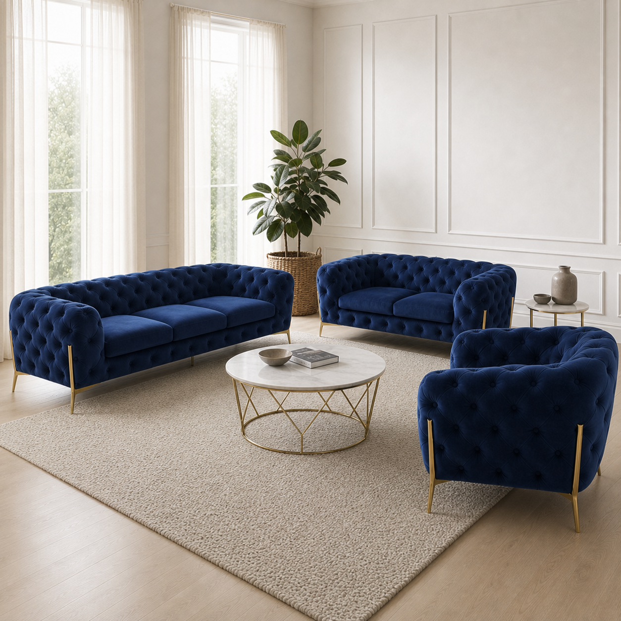 Thrive - 3+2+1 Sofa Set, alternate room angle of the complete 3+2+1 sofa set