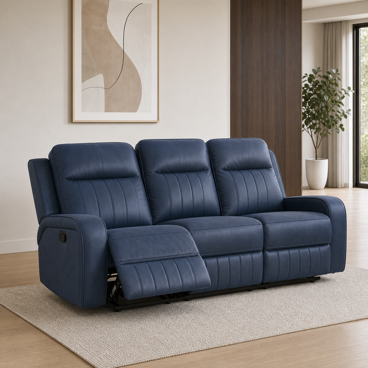 Tide Recliner 3 seater blue 01 main
