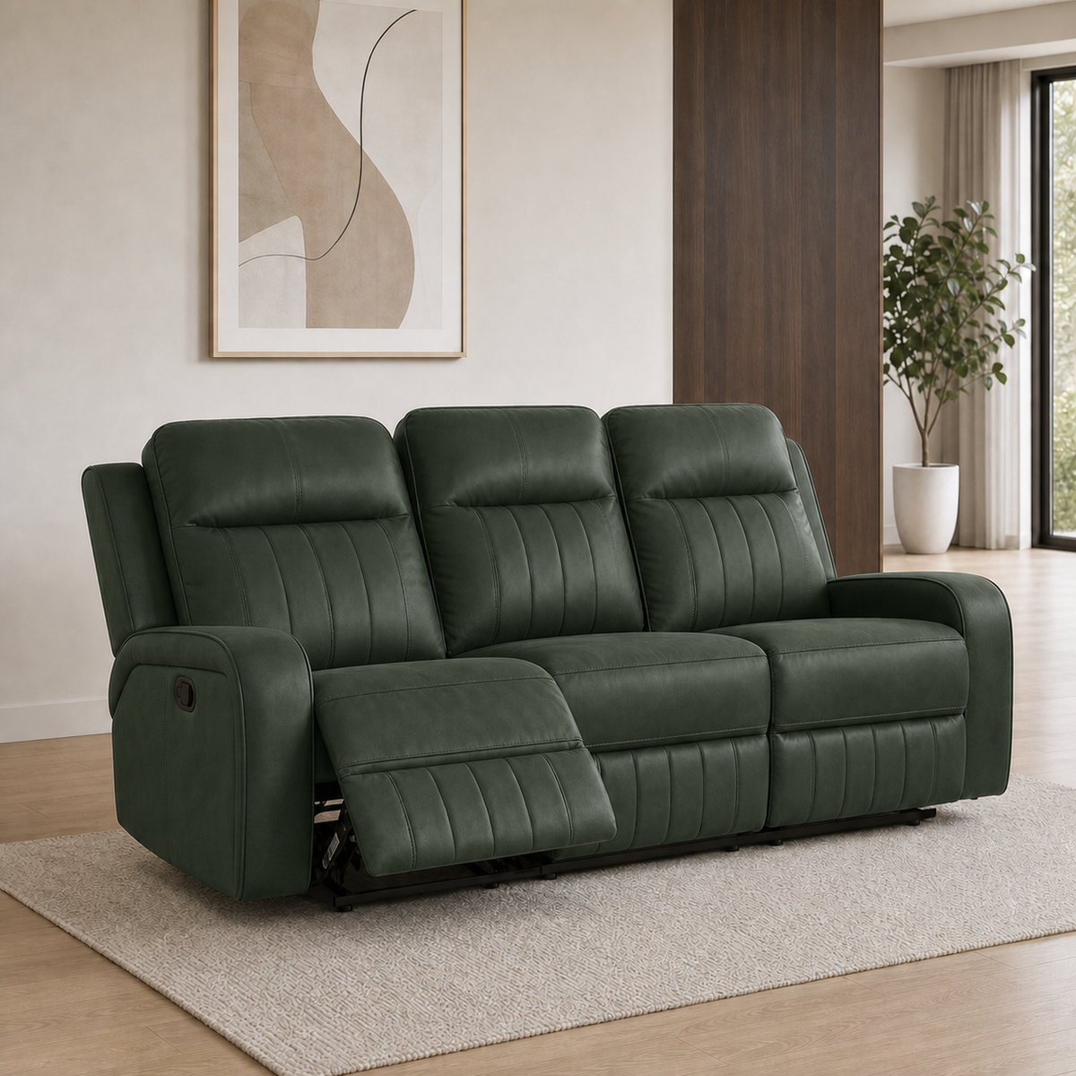 Tide Recliner 3 seater green 01 main