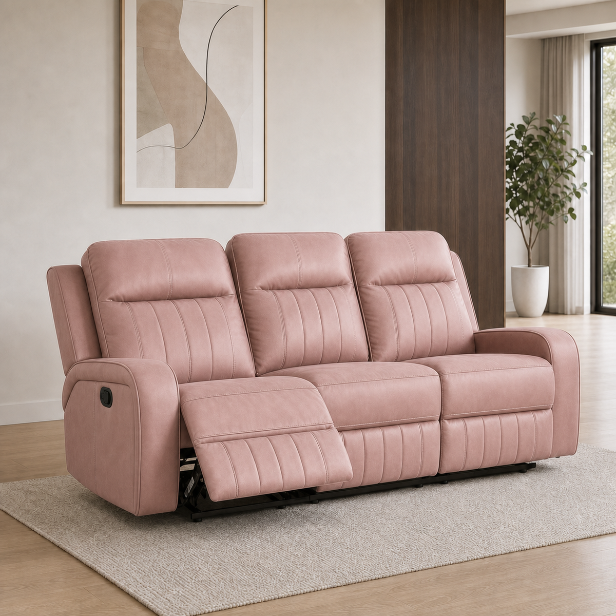 Tide Recliner 3 seater pink 01 main