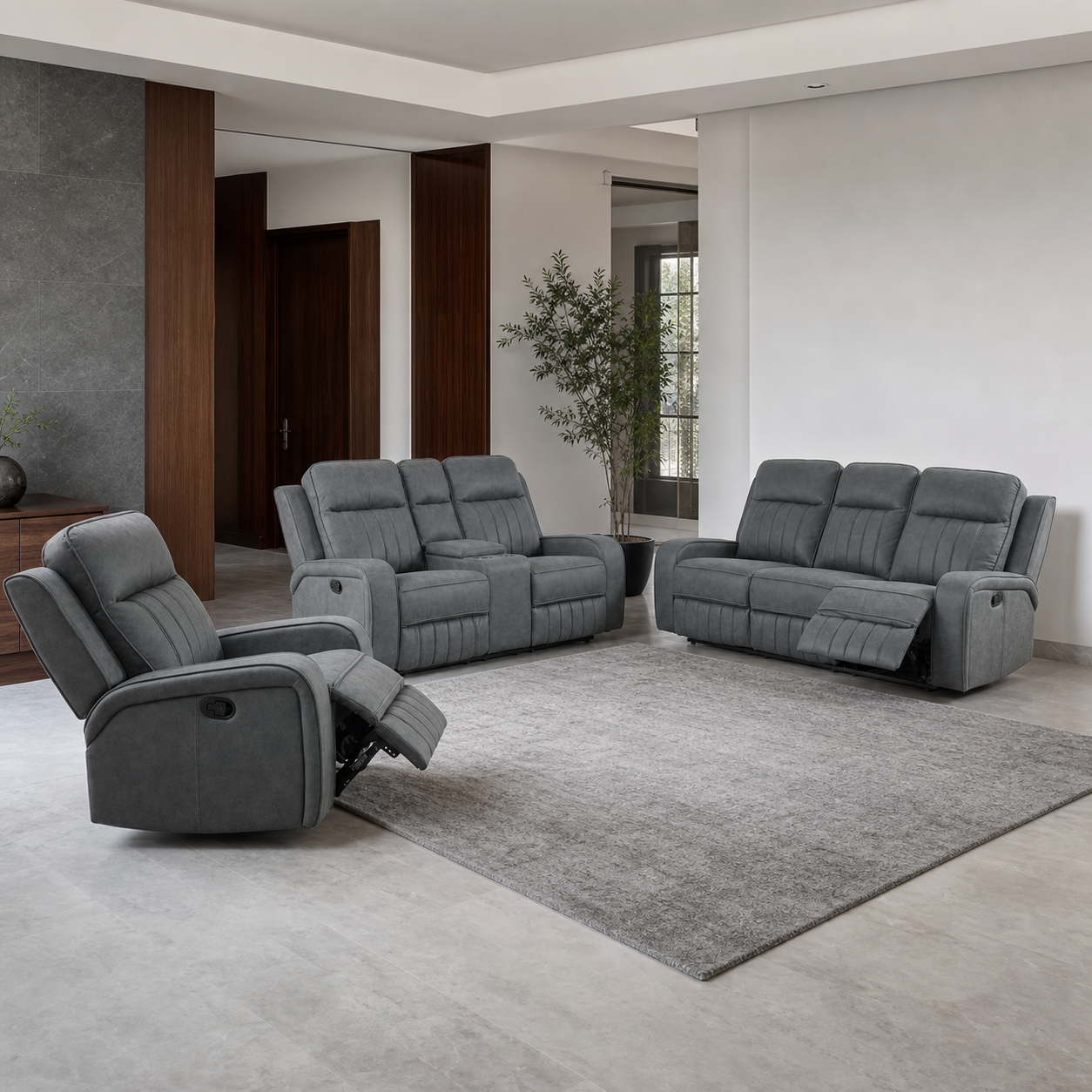 Tide Recliner complete configuration in an editorial living room