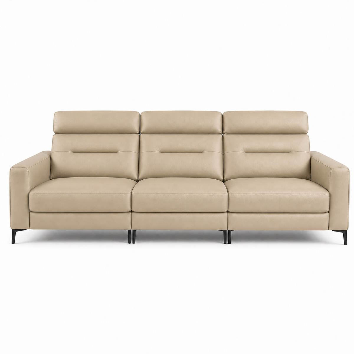 Timber Recliner 3 seater beige 02 white