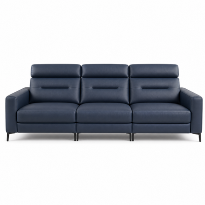 Timber Recliner 3 seater blue 02 white