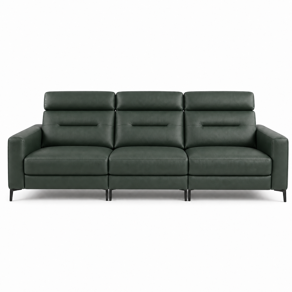 Timber Recliner 3 seater green 02 white