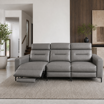 Timber Recliner 3 seater grey 01 main