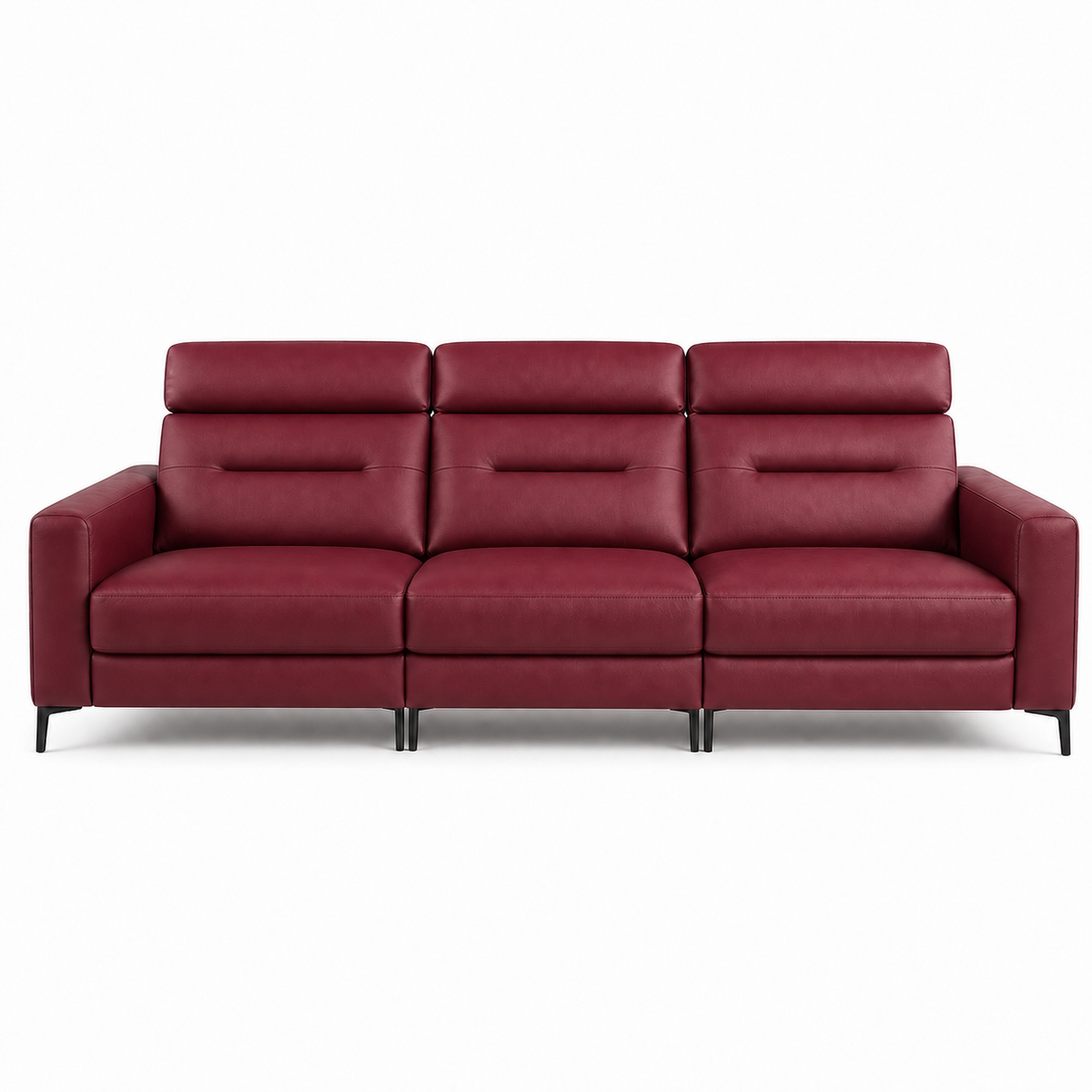 Timber Recliner 3 seater red 02 white