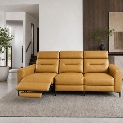 Timber Recliner 3 seater yellow 01 main